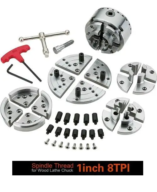 chuck set 3,75 дюйма 95 мм 4-кулачковый токарный станок по дереву Самоцентрирующийся набор патронов токарный станок по дереву Аксессуары Костюмы прокрутки патрон 4 количество патронов - Цвет: chuck set