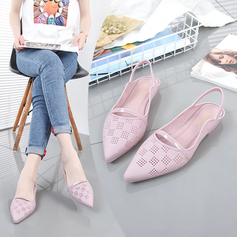 Летние модные женские открытые пляжные сандалии с острым носком и ремешком на