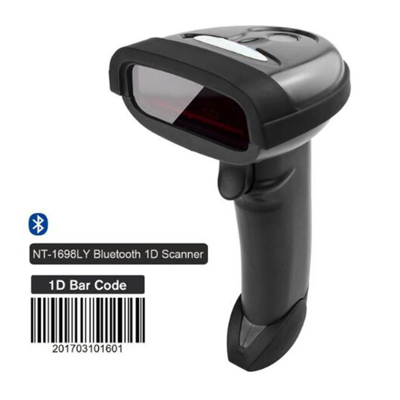 Bluetooth 1D Сканер Ручной беспроводной сканер штрих-кода Bluetooth 1D/2D QR считыватель штрих-кода PDF417 для IOS Android IPAD сканер - Цвет: Bluetooth 1D