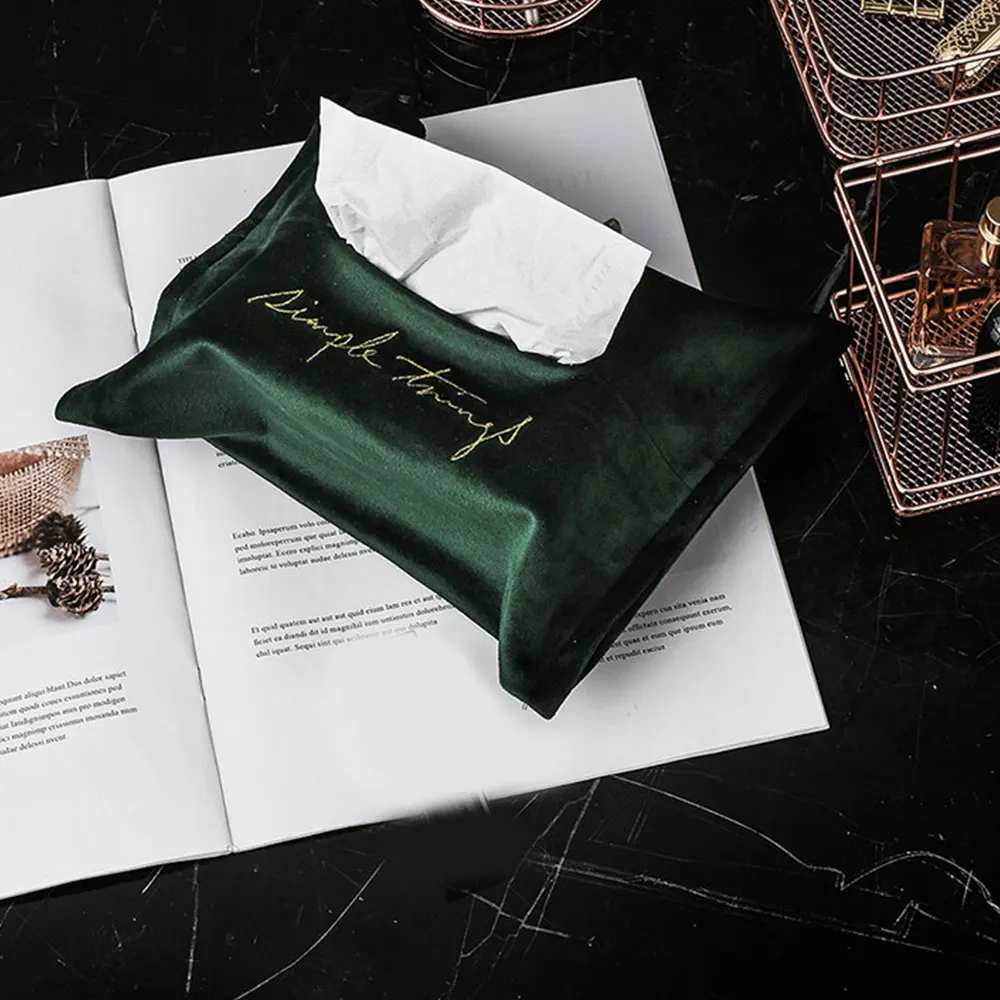 Скандинавский бархат с вышивкой модная коробка для салфеток автомобильный