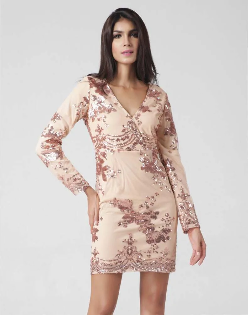 Винтаж платье полный рукавом весна платья женские блестками | Женская одежда