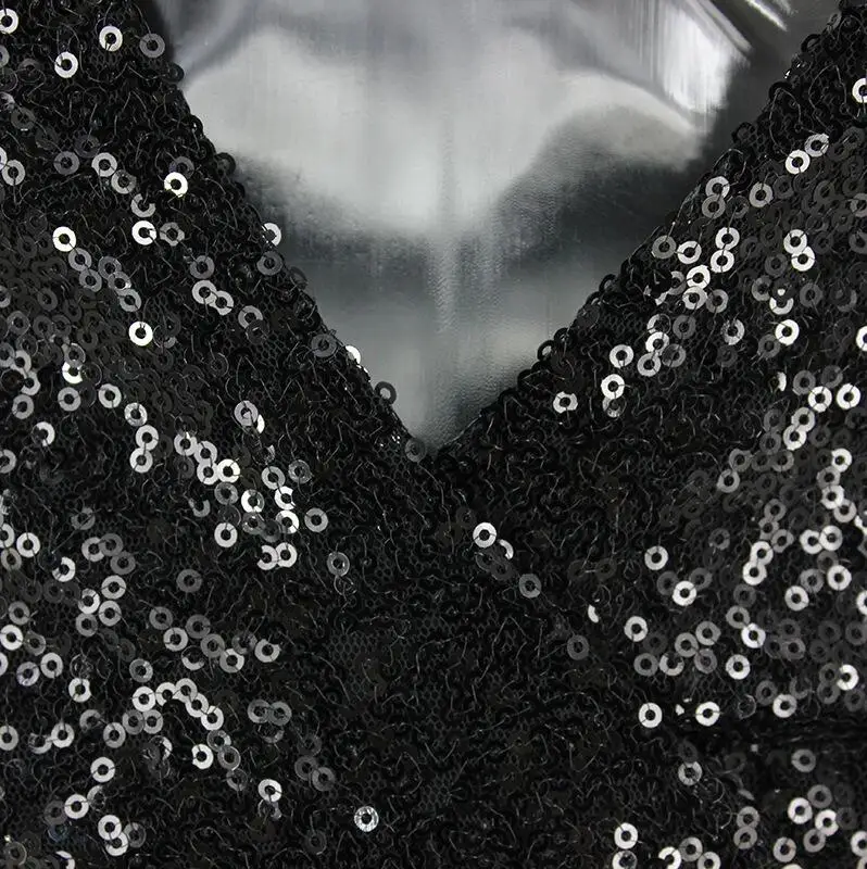 Alacchio Summer Dress Sexy Party Big Fan V-Neck Low-Cut Sequins Comfortable Wild For Women Gatsby Vintage Dresses | Женская одежда