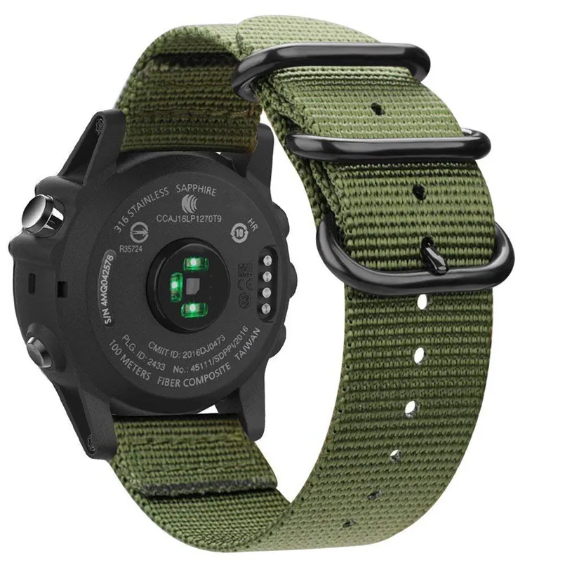 Сменный ремешок для часов Garmin Fenix 5X Plus Премиум тканый Нейлоновый Регулируемый