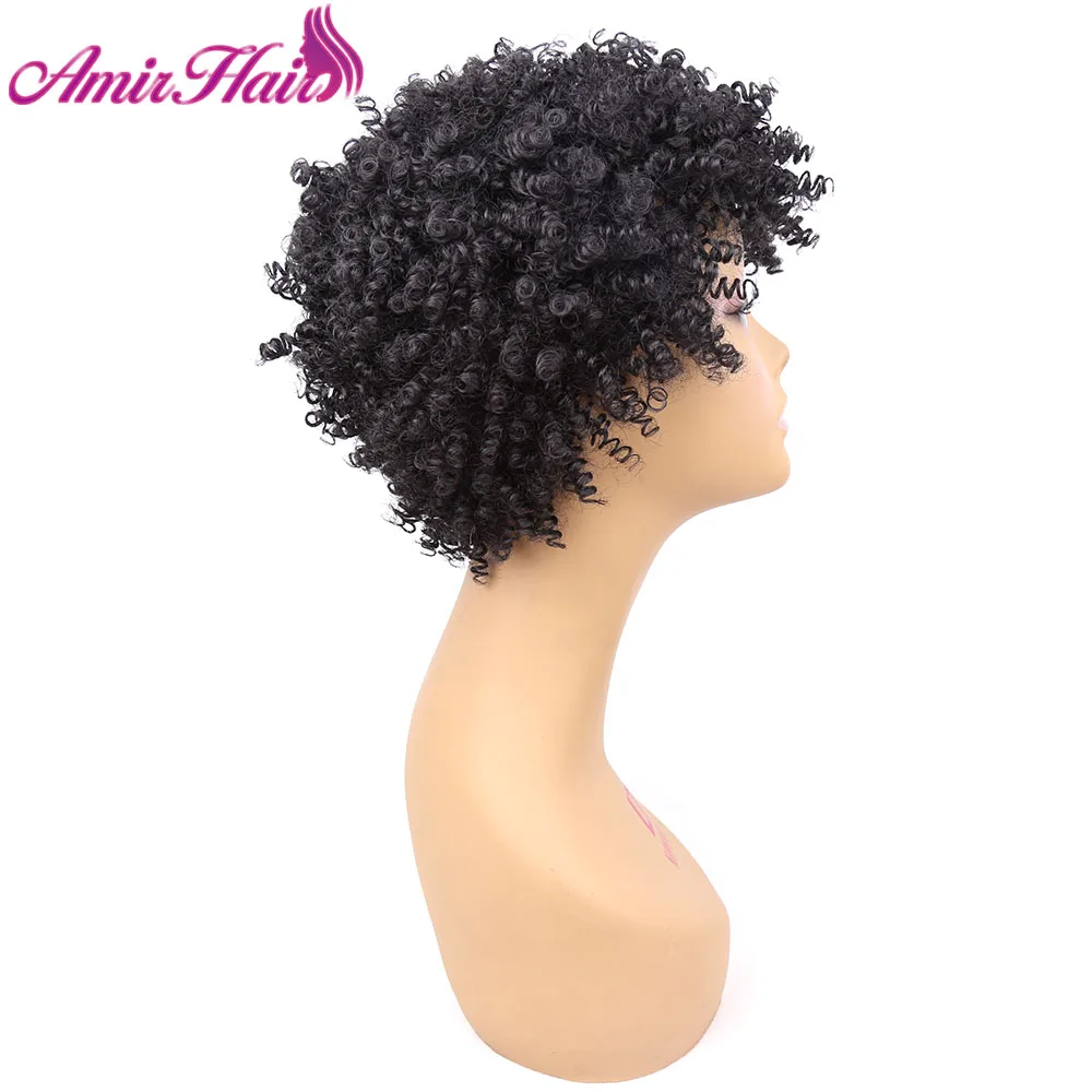 Амир кудрявый афро парик из синтетических волос короткой длины для женщин и