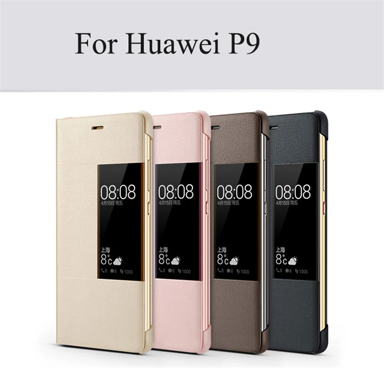 Роскошный чехол-книжка с окошком из искусственной кожи для huawei P9 P9 Plus, Ультратонкий чехол