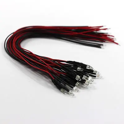 

L1219RF 20pcs Pre Wired 1.9mm Red Led Lamp Light Flash LED 12V ~ 18v NEW