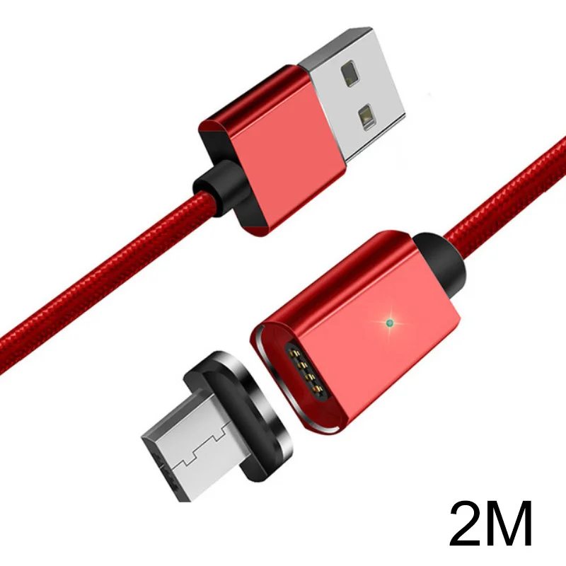 Для самых популярных Android Магнитный Micro USB кабель синхронизации данных нейлоновый Плетеный светодиодный индикатор магнитное зарядное устройство, кабель с поддержкой зарядки