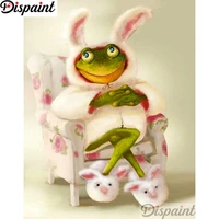 dispaint full squareround drill 5d diy diamond painting rabbit frog embroidery cross stitch 3d home decor a10950