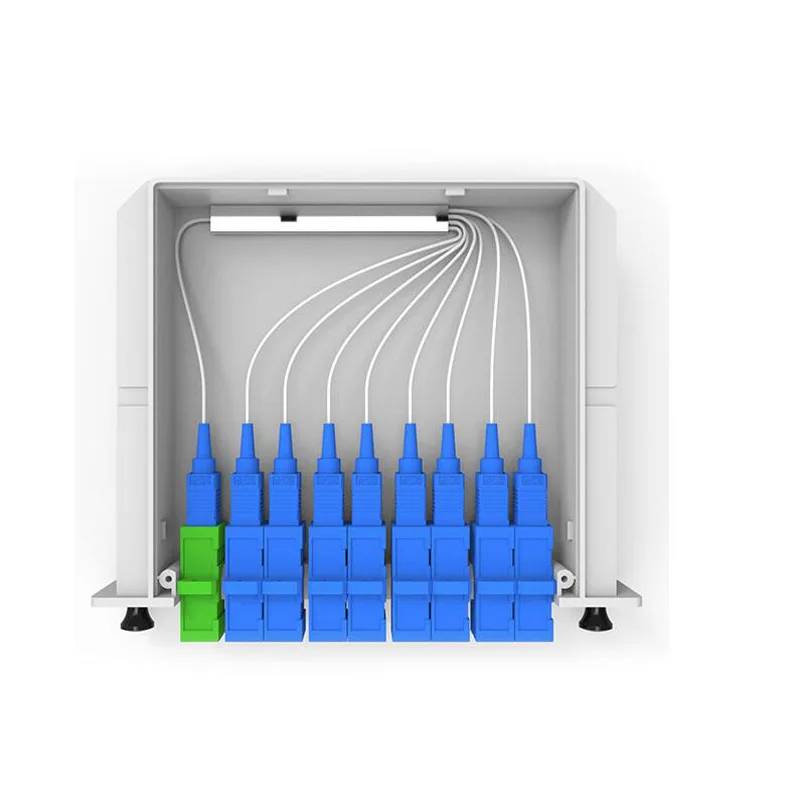 

PLC 1X8 Single mode splitter Fiber Optical Box 1x8 PLC Splitter box FTTH PLC Splitter 1x8 with SC/UPC connector