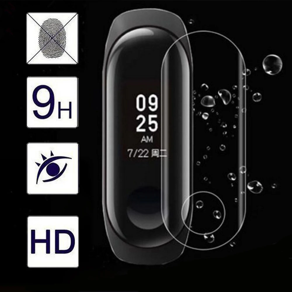 Изогнутое стекло 2.5D с полным покрытием не закаленное для Xiaomi Mi band 3 шт./5 шт.