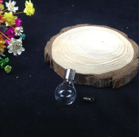 300pcs 13*26mm wholesale SCREW CAP crystal ball glass vial perfume pendant necklace globe name on rice art oil diy jewelry | Дом и сад