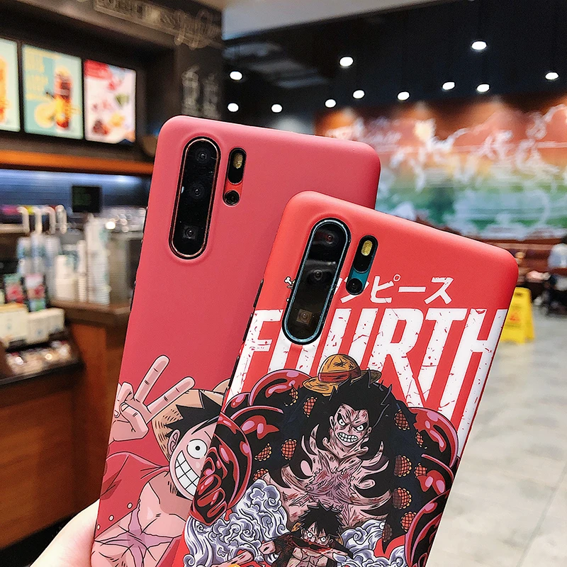 Cartoon Cases for Huawei P30 P20 Lite Mate20 Pro Luffy one piece frosted IMD hard cover for Honor 10 20 20Pro Nova 3 3i 4 5Pro