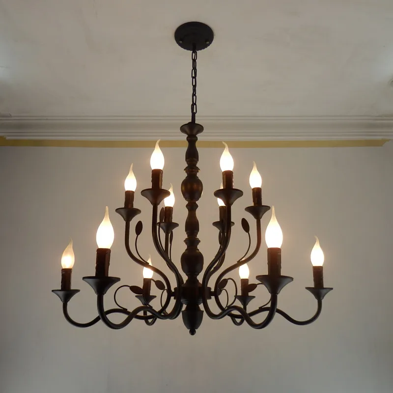 

Entrance art deco metal Chandeliers for shopcase Dining Room Loft iron hanging suspension luminaria hallway E14/1 Led candle