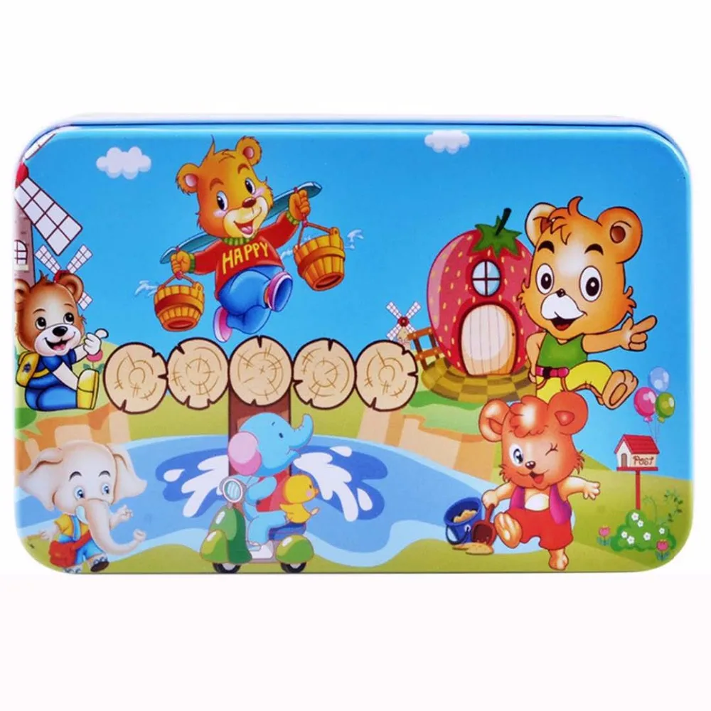 Деревянные Мультяшные 3D игрушки 22 5*14 см 60 шт./компл. Деревянный пазл железная
