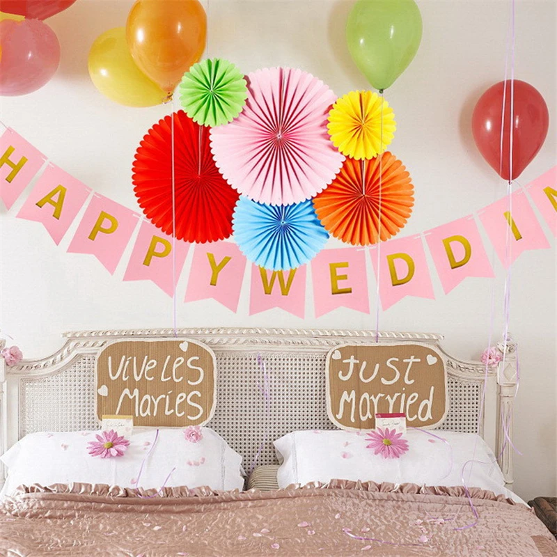 6 шт бумажные цветы украшение в форме веера DIY Baby Shower Свадебные украшения день