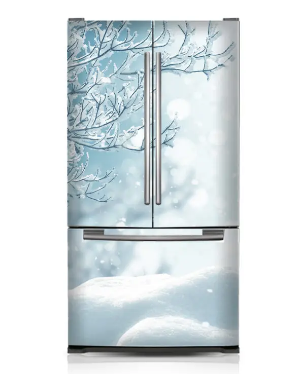 Оптовая продажа 3D Зимнее дерево снег самоклеющиеся посудомоечная машина