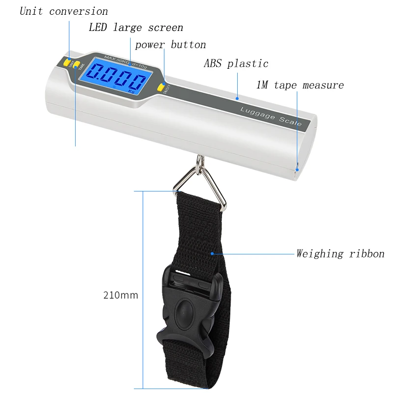 Весы KALAIDUN портативные мини электронные ленты для измерения растягивания багажа