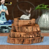 1pcs wood coasters table cup mat kitchen mat pad for bar cocktail length 22 23cm height 3cm noble ebony wood slices barware