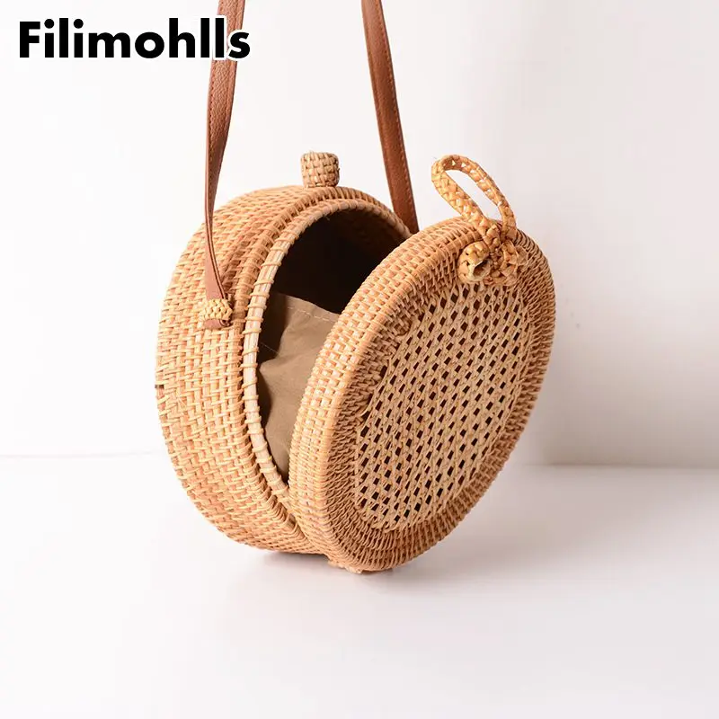 Круглые соломенные сумки 2019 женская летняя сумка из ротанга плетеная пляжная