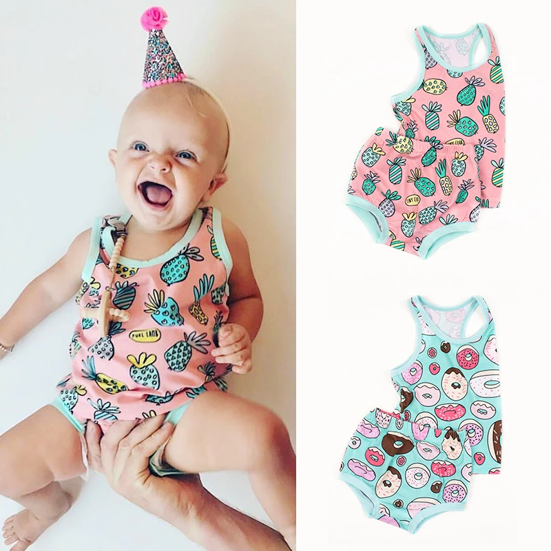 TinyPeople new baby girl summer clothes cotton 2-piece outfit set newborn boy cute infant dress kids gift | Детская одежда и обувь