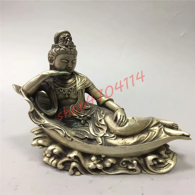 Чистая медь белая удобные украшения Гуаньинь изысканные поделки коллекции | Дом