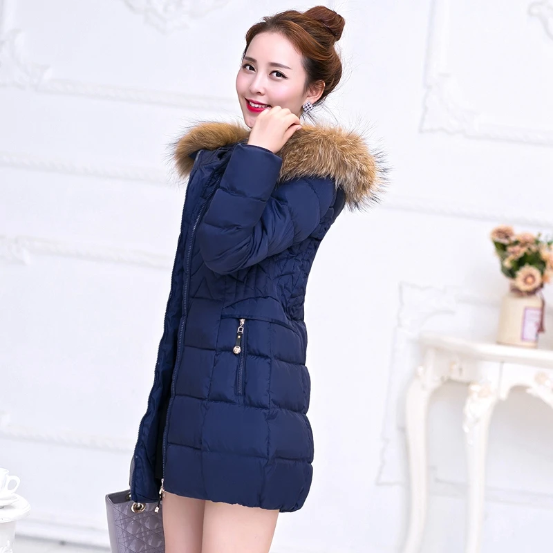 Parka Winter Jacket Women 2017 Female Down Women's Coat Long Cotton Padded Thicken Fur Hooded Clothing | Женская одежда