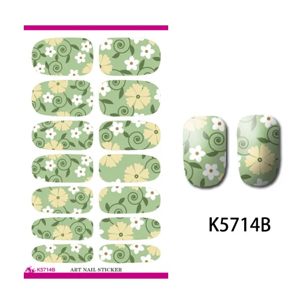 K5714B 28 K дизайн 1 шт цветные наклейки для ногтей полное покрытие переводная пленка наклейка Снежинка Цветок Наклейка для ногтей - Цвет: K5714B