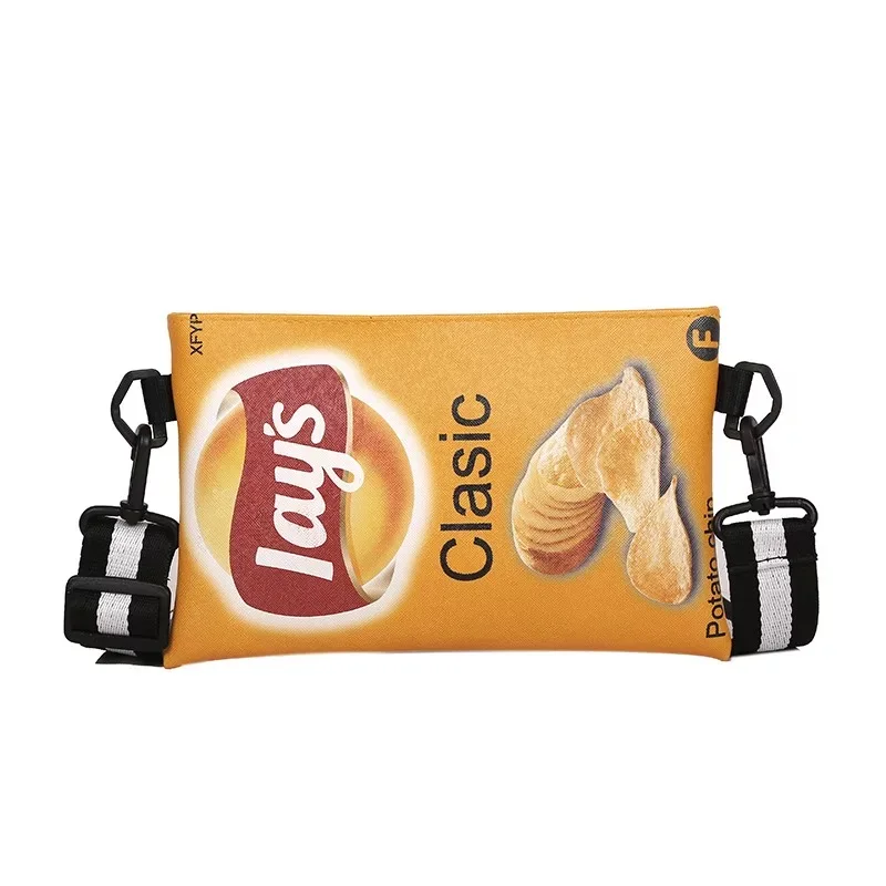 Yellow IMIDO Potato chip packet сумки через плечо желтый и зеленый Ins популярный товар Персонализированная забавная сумка на плечо - Цвет: Yellow