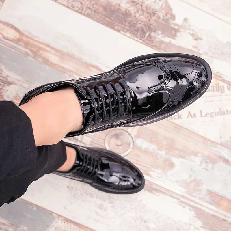 Размеры 38-46 Кожаные Туфли-оксфорды для мужчин Мужская повседневная обувь на