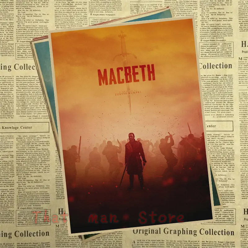 Macbeth плакат домашний декор крафт плакат рисунок ядро наклейки на стену 42*30 см