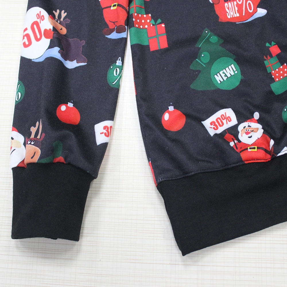 2016 Новый Мода Дед Мороз Отпечатано Свободные одежды Осень С Длинным Рукавом
