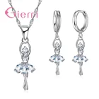 Красивые элегантные женские ювелирные наборы из чистого серебра, аксессуары для женщин, романтический подарок, ожерелье с подвеской, серьги-кольца
