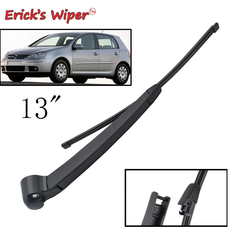 Erick's Wiper 13" Rear Wiper Blade & Arm Set Kit For VW Golf V MK 5 2003 - 2009 Variant Windshield Windscreen Rear Window