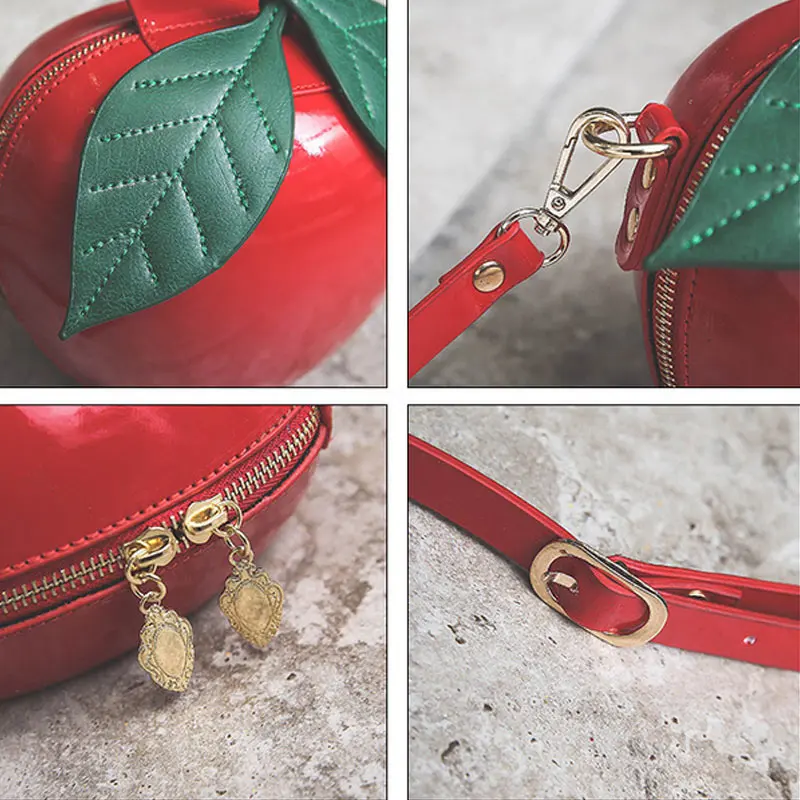 Модные женские сумки мессенджеры из кожи в форме яблока сумка на одно плечо милое