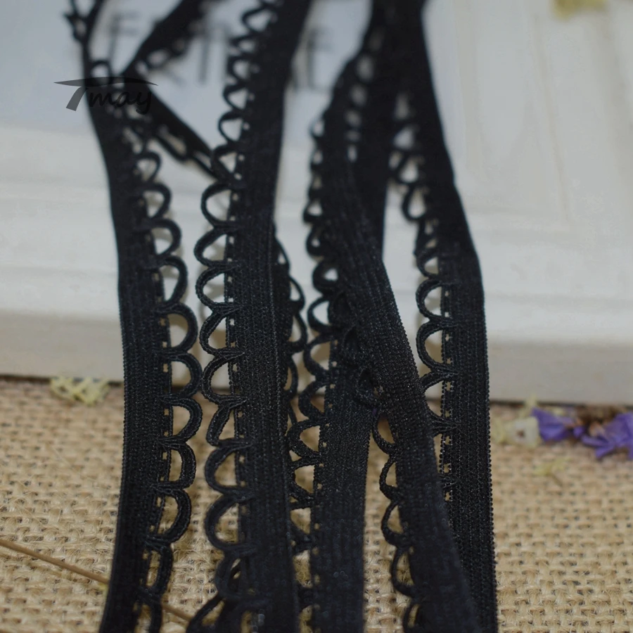 Эластичная лента из чистого черного кружева #215 8 ярдов мягкий пояс эластичные