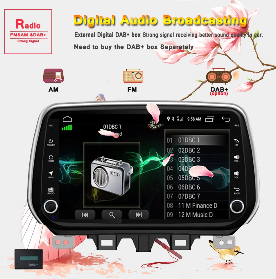 Android 9,0, четыре ядра, 4+ 64 ГБ, подходит для HYUNDAI TUCSON, автомобильный dvd-плеер, навигация, gps радио, головное устройство с ips экраном