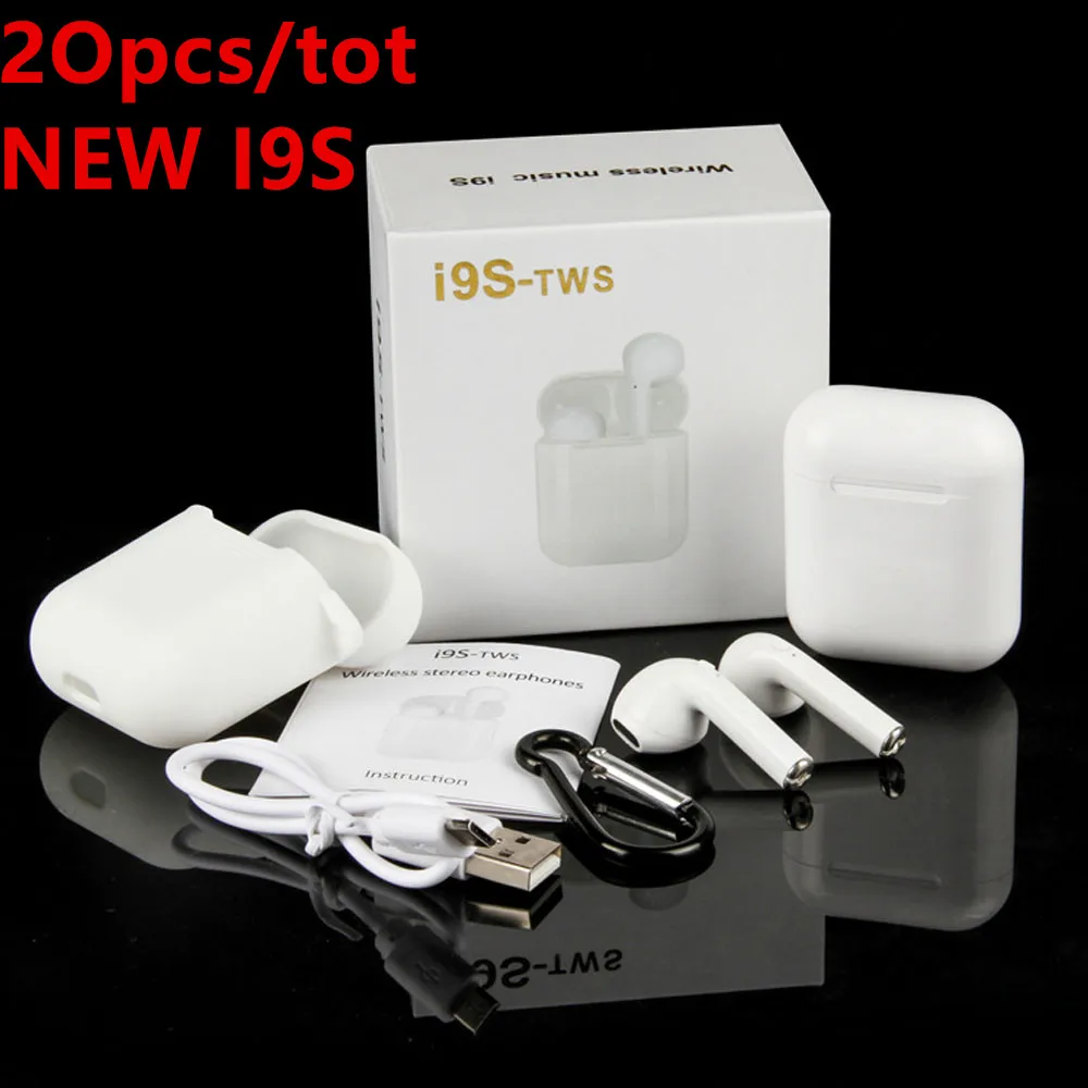 20 шт./партия, i7 i9S, TWS, беспроводные наушники, портативные, 5,0, Спортивная Bluetooth гарнитура, мини, Bluetooth наушники, вкладыши для телефона, Andorid