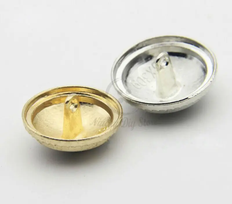 Серебристые/золотые + черные металлические кнопки с хвостовиком 50 шт. 25 мм ~ 15