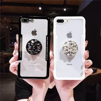 qikefang new hot fashion shiny diamond balloon bracket transparent silicone for iphone 6 7 8 plus x xr xs max phone cases