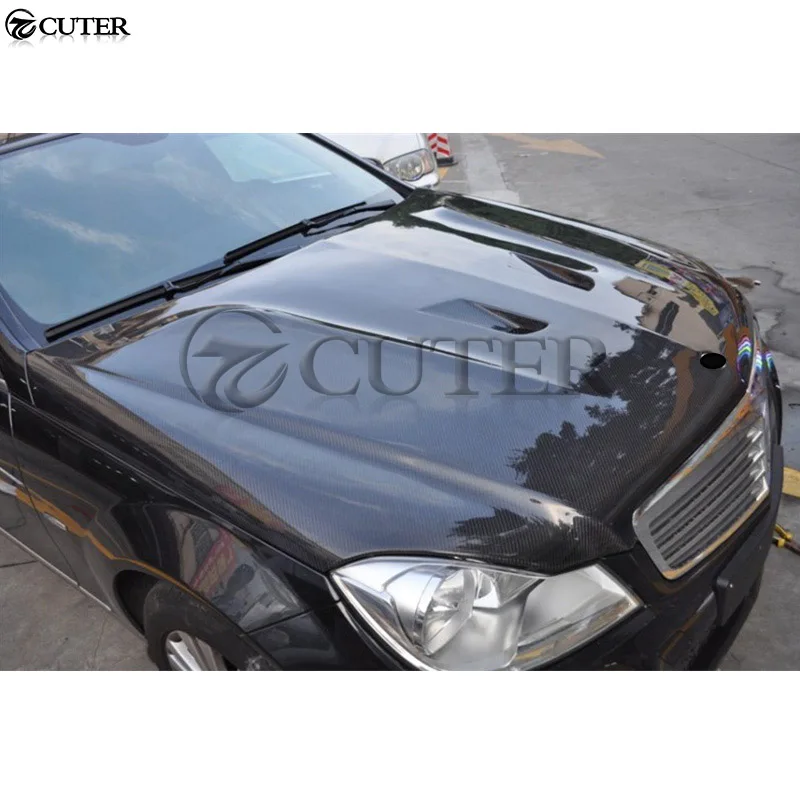 W204 C200 C300 оригинальные стильные капоты двигателя из углеродного волокна