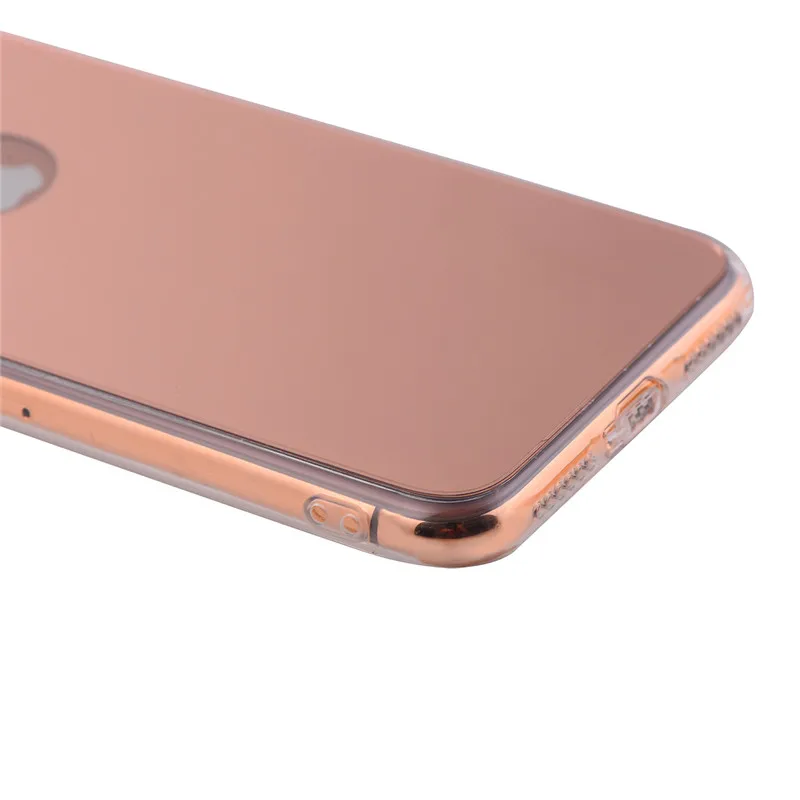 Роскошный блестящий зеркальный чехол для iPhone X Мягкая силиконовая задняя крышка