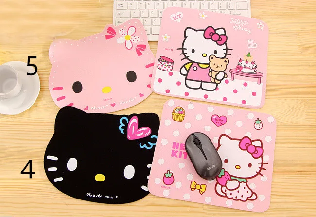 Милый коврик для мыши ноутбука Hello Kitty розовый черный цвет оптовая цена|Коврики мышей| |