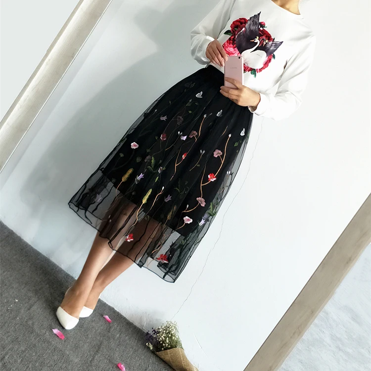 Лидер продаж Женская весенне летняя трапециевидная юбка средней длины с