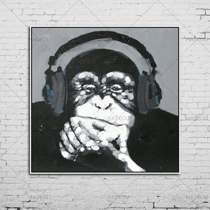 Большая настенная роспись без рамы 100% современное искусство с животными