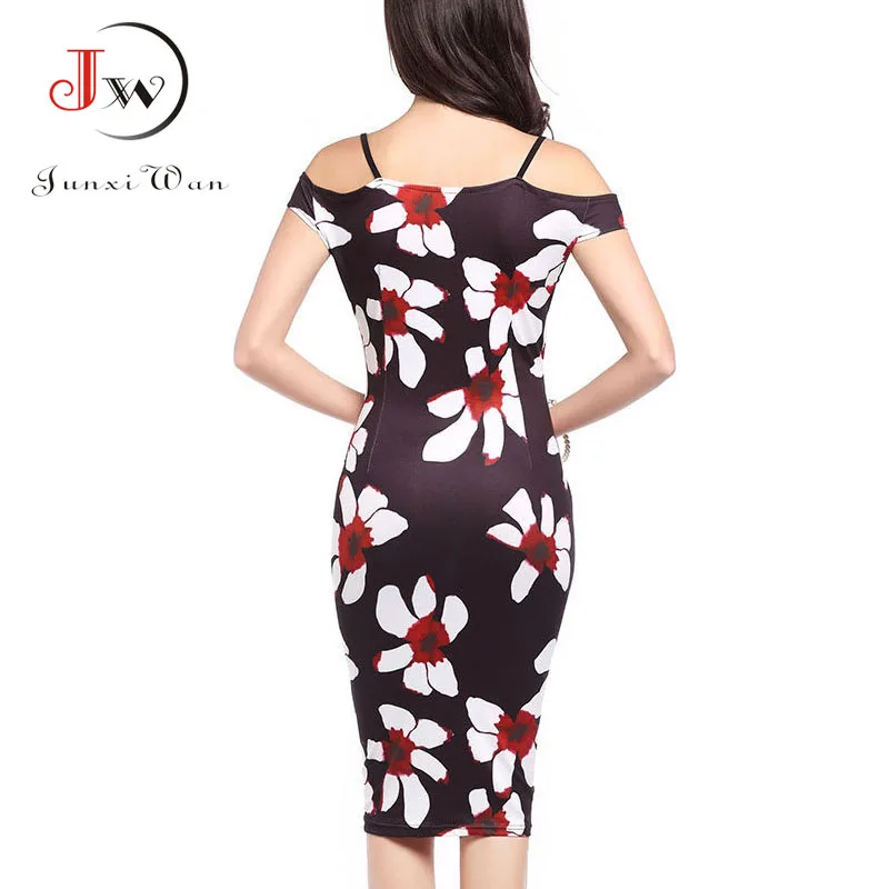 Женское платье карандаш с открытыми плечами в горошек офисные вечерние платья