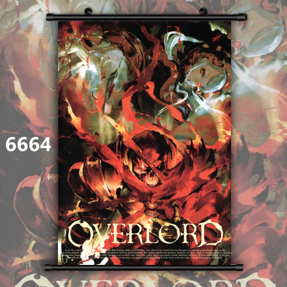 6664 Overlord Albedo Ainz Ooal Платье Аниме Манга настенный плакат свиток - Цвет: 6664