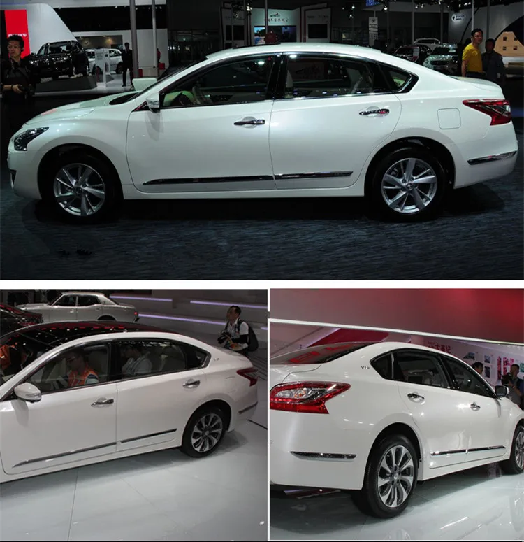 Для Nissan Sentra 2013- Модифицированная специальная внешняя боковая юбка для предотвращения столкновений Декоративная полоса для двери автомобиля яркая полоса