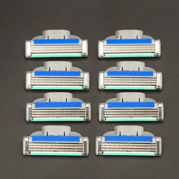 8pcs Blades gray 4 шт./лот высокое качество бритья мужчин бритвы лезвия для ухода за кожей лица бритья Mache 3 подходит L-DB3b - Цвет: 8pcs Blades gray