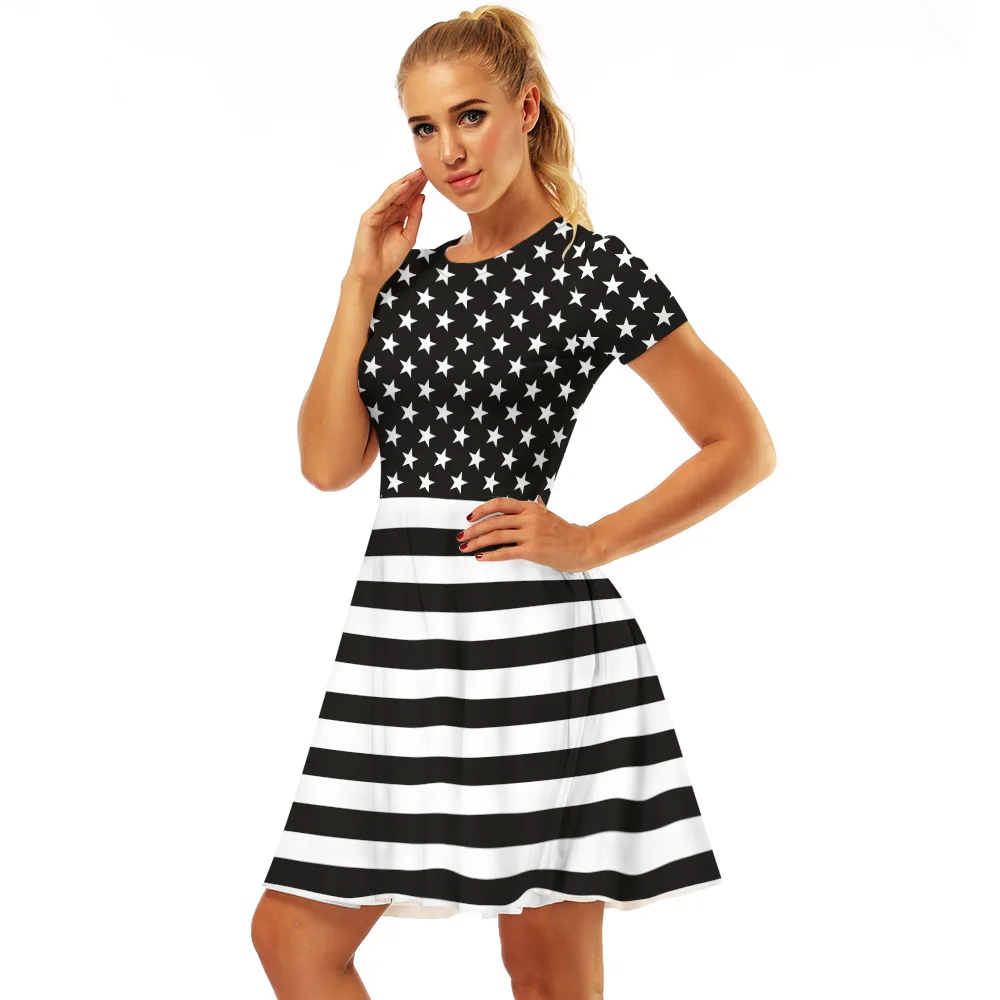 Женское летнее платье с цифровой печатью Cosmos|Женские платья| |