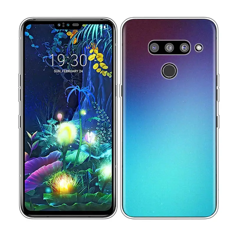 Прозрачный силиконовый чехол для телефона градиент Цвет для LG Q7 Q6 V40 V30 V20 G7 G6 G5 - Цвет: Style 01